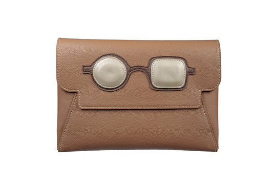 Clutch - Brown with Pop Art Frame - APTICA