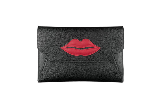 Clutch - Black with Red Lips - APTICA
