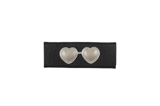 Foldable - Black with silver hearts - APTICA