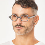 Aptica Pop Art Disco Sledge Ready Reading Glasses Unisex Blue Light Filter Male Model