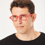 Aptica Pop Art Donald Ready Reading Glasses Unisex Blue Light Filter Female Model